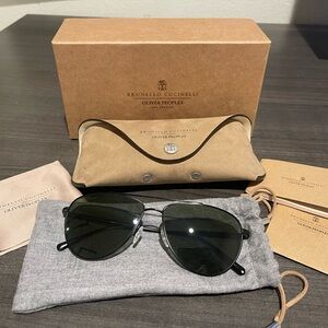 Oliver Peoples x Brunello Cucinelli Aviator Sunglasses